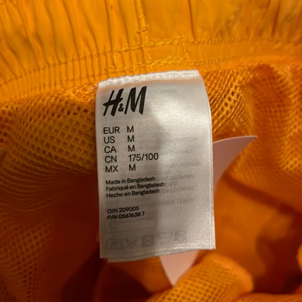 Men’s yellow swim shorts